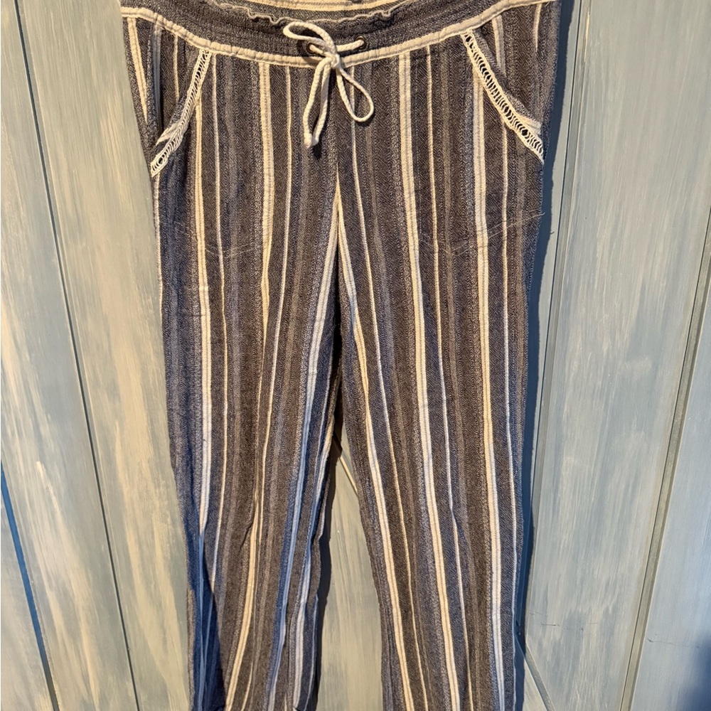 Rewind Navy & White Striped Drawstring Trousers